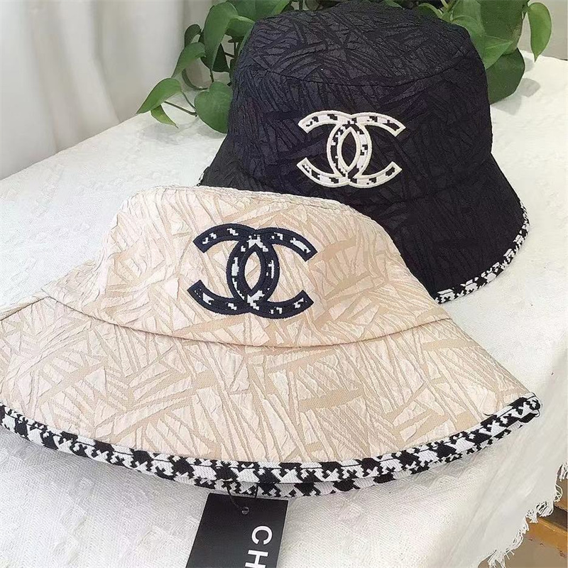  chanel ブランド バケット帽 軽量 通気性 刺繍ロゴ 