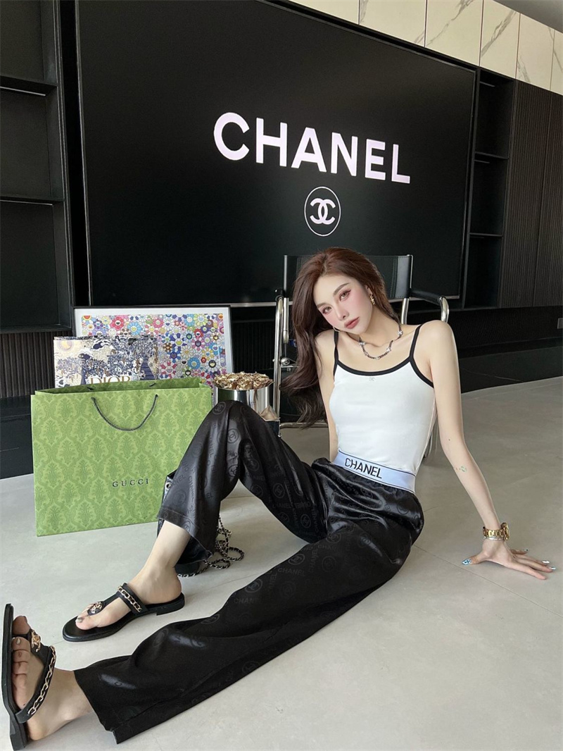 CHANEL ワイドパンツ レディース シャネル パンツ ズボン 