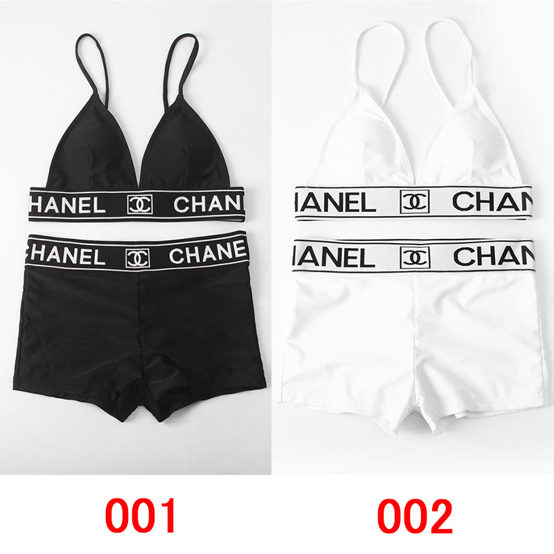 CHANEL シャネル ブランド レディース 水着 水泳服 ビキニ 2点 セット 四角式