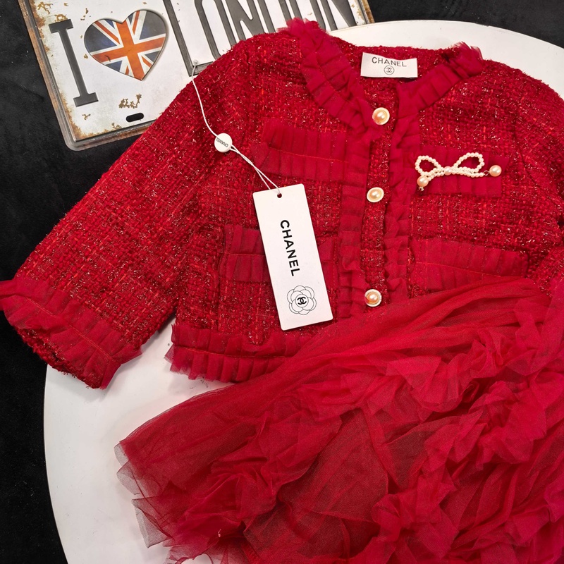 Chanel子供ワンピースセット