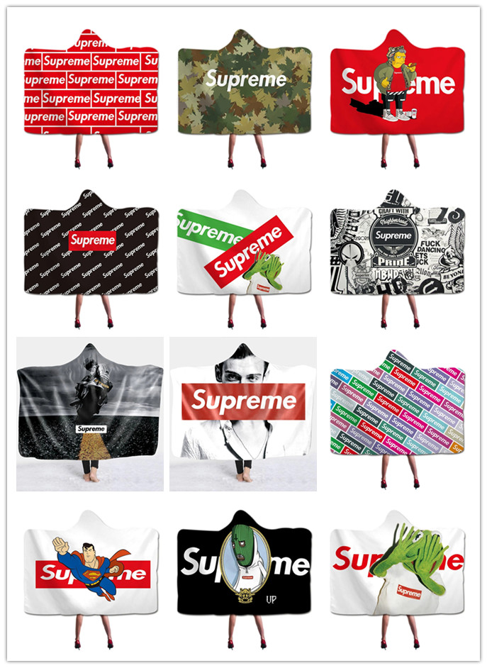 シュプリーム ブランド 毛布 着る毛布 帽子付き Supreme ブランケット 掛け毛布 防寒 冷房対策 お昼寝 毛布 男女兼用 マント お昼寝用 裏フリース毛布 暖かい 流行り 人気 おしゃれ