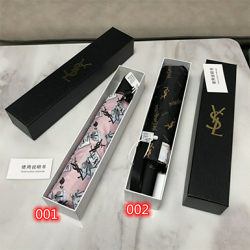  ハイブランド YSL 雨傘 プリント柄 日焼け止め