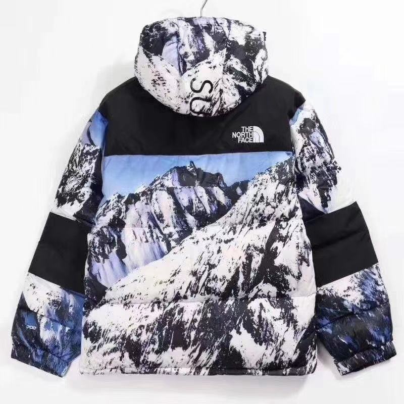 シュプリーム＆the north face連名 ジャケット 厚い 冬着 ファッション 雪山柄  